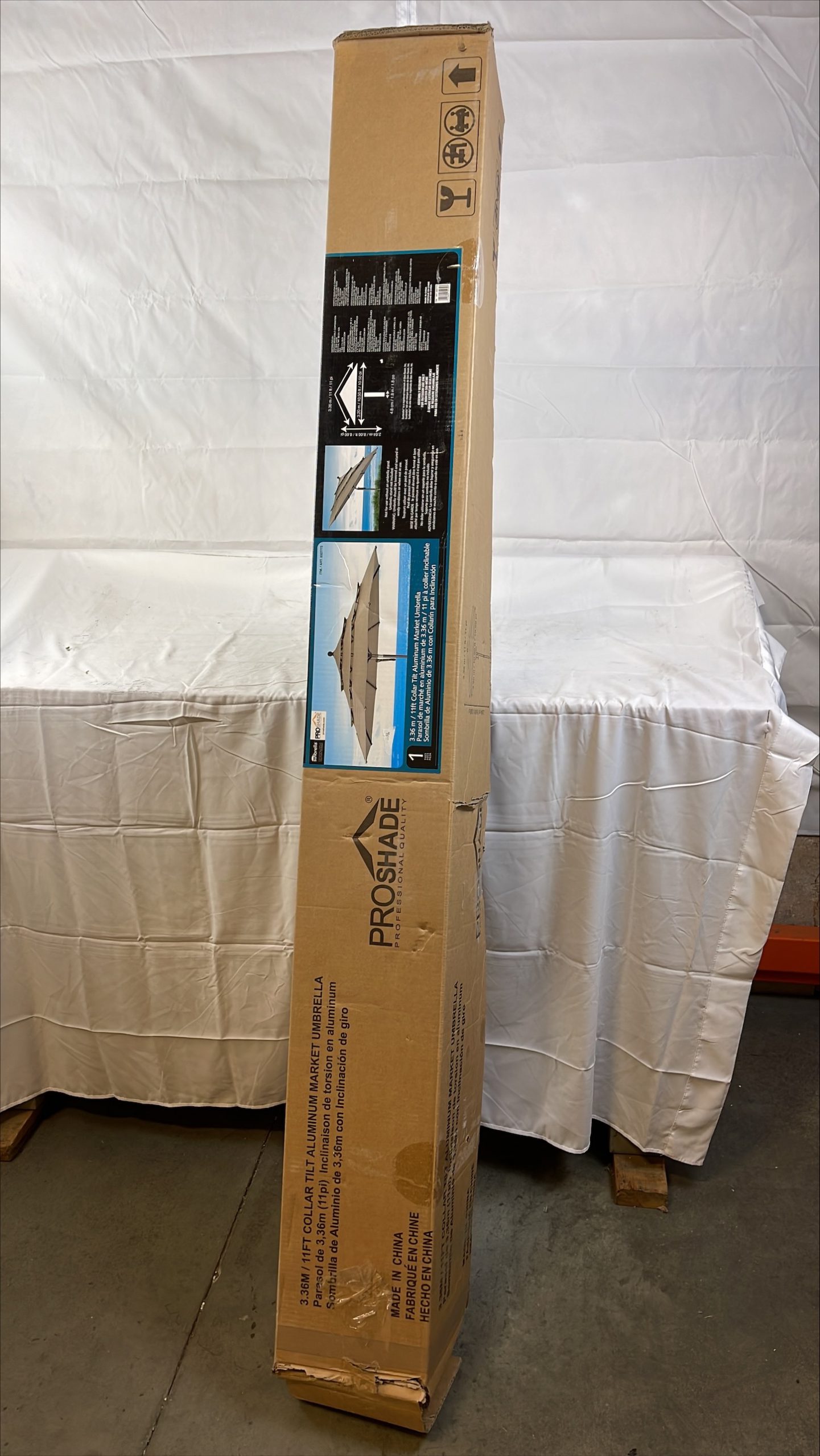 Activa ProShade 11ft (3.3m) Wood-Look Aluminium Market Umbrella in Cast ...